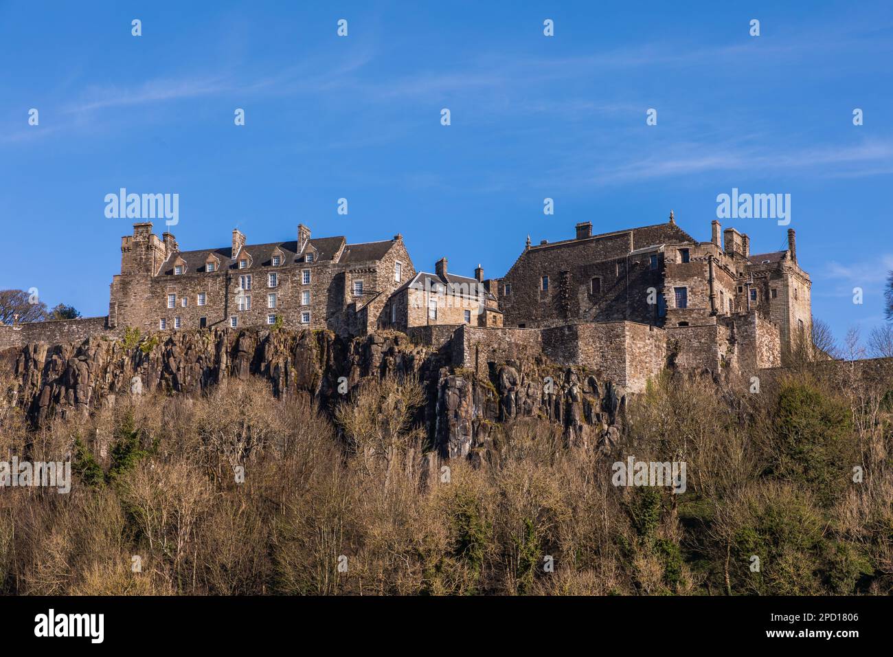L'edificio storico del Castello di Stirling nella città di Stirling in Scozia Foto Stock