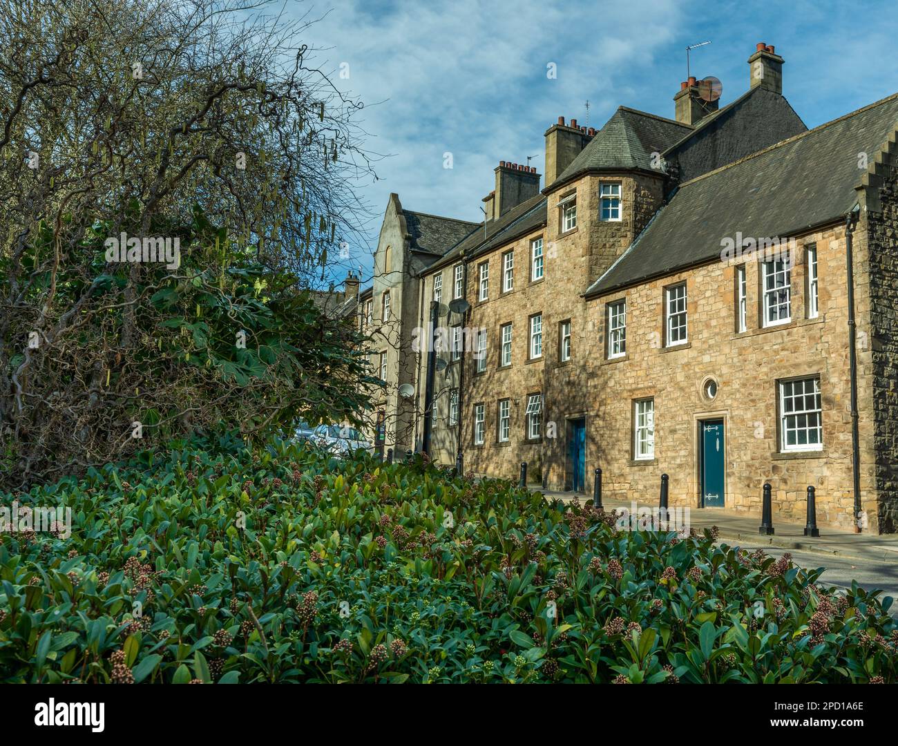 Edifici storici nella parte della città vecchia di Stirling, in Scozia Foto Stock