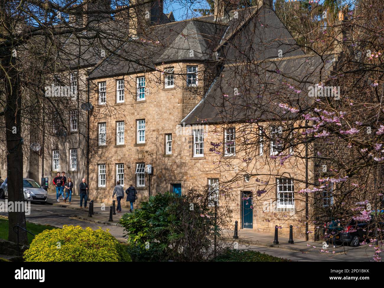 Edifici storici nella parte della città vecchia di Stirling, in Scozia Foto Stock