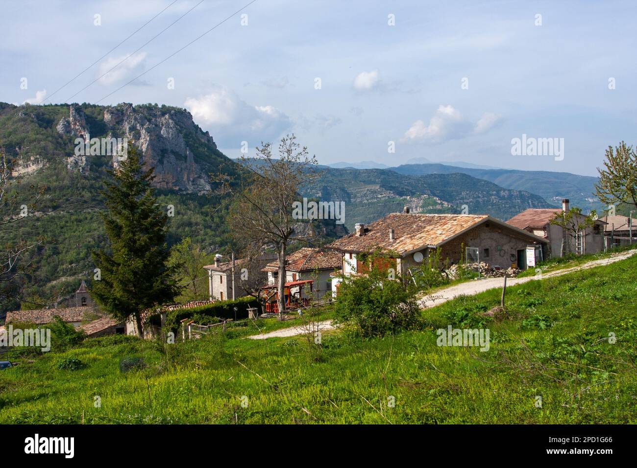 Un piccolo borgo a LAquila, Italia Foto Stock