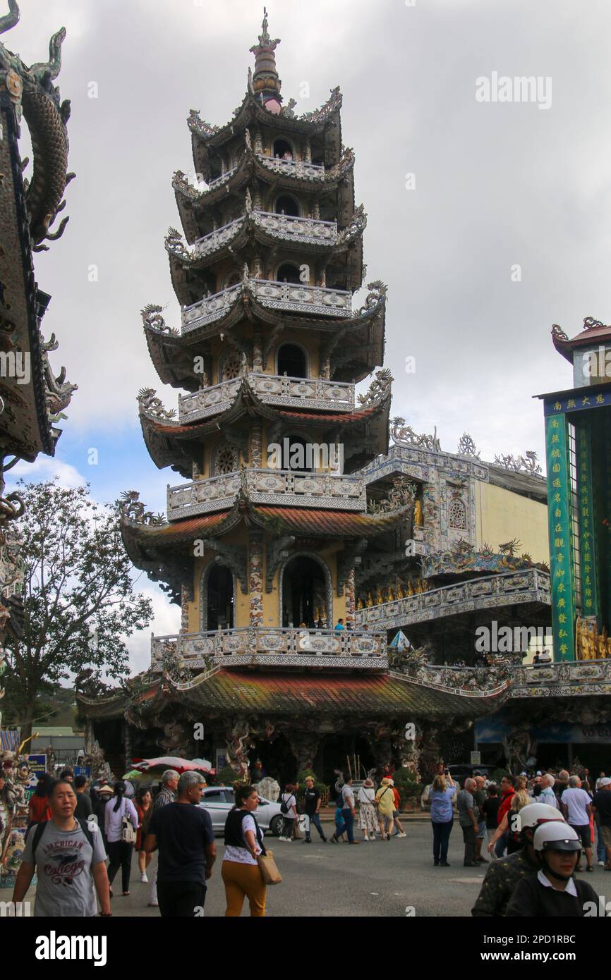 Linh Phuoc pagoda a Da Lat Città, provincia di Lam Dong, Vietnam Foto Stock