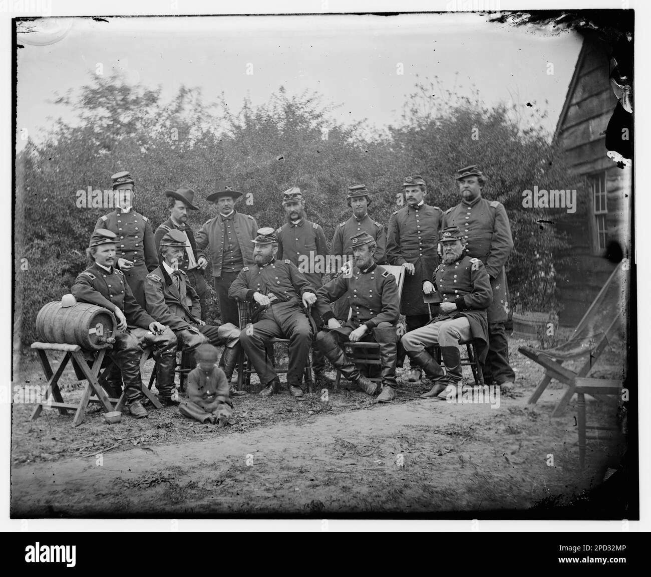 Genl's Franklin, Slocum, Barry, Newton e gli amici. Fotografie della guerra civile, 1861-1865 . Bartlett, Joseph J, (Joseph Jackson), 1834-1893, Slocum, Henry Warner, 1826-1894, Franklin, William Buel, 1823-1903, Barry, William F, (William Farquhar), 1818-1879, Newton, John, 1823-1895, Stati Uniti, Storia, Guerra civile, 1861-1865. Foto Stock