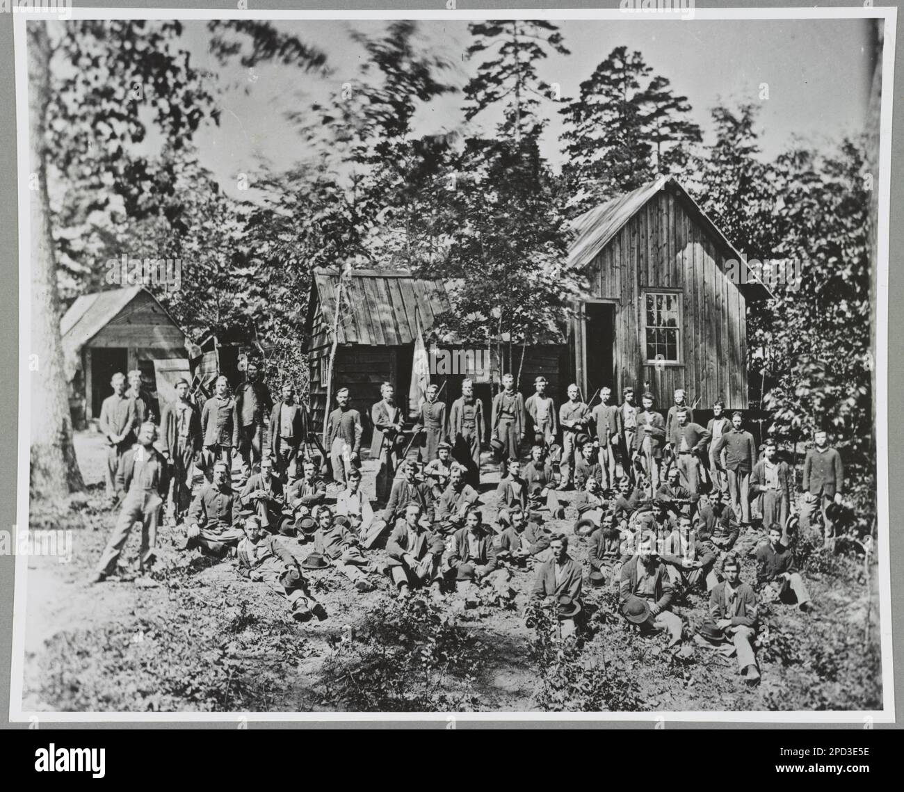 Gruppo di 21st fanteria del Michigan. Brady-Handy Collection, titolo dall'elemento. Stati Uniti, Storia, Guerra civile, 1861-1865. Foto Stock