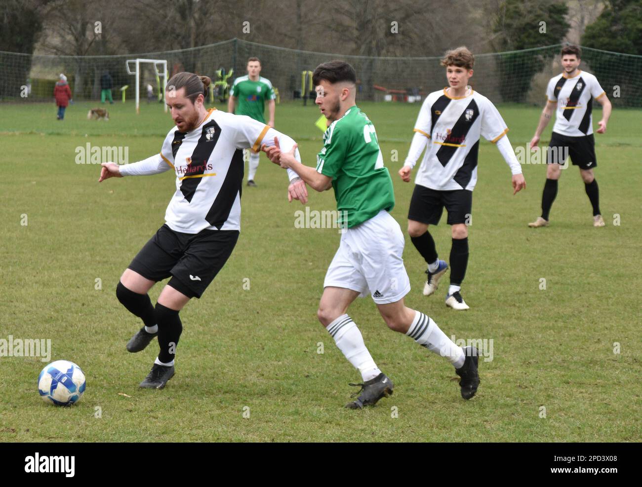Partita di calcio all'Arlebury Park (Alresford Town VS Hythe e Dibden) (11.03.23) Foto Stock