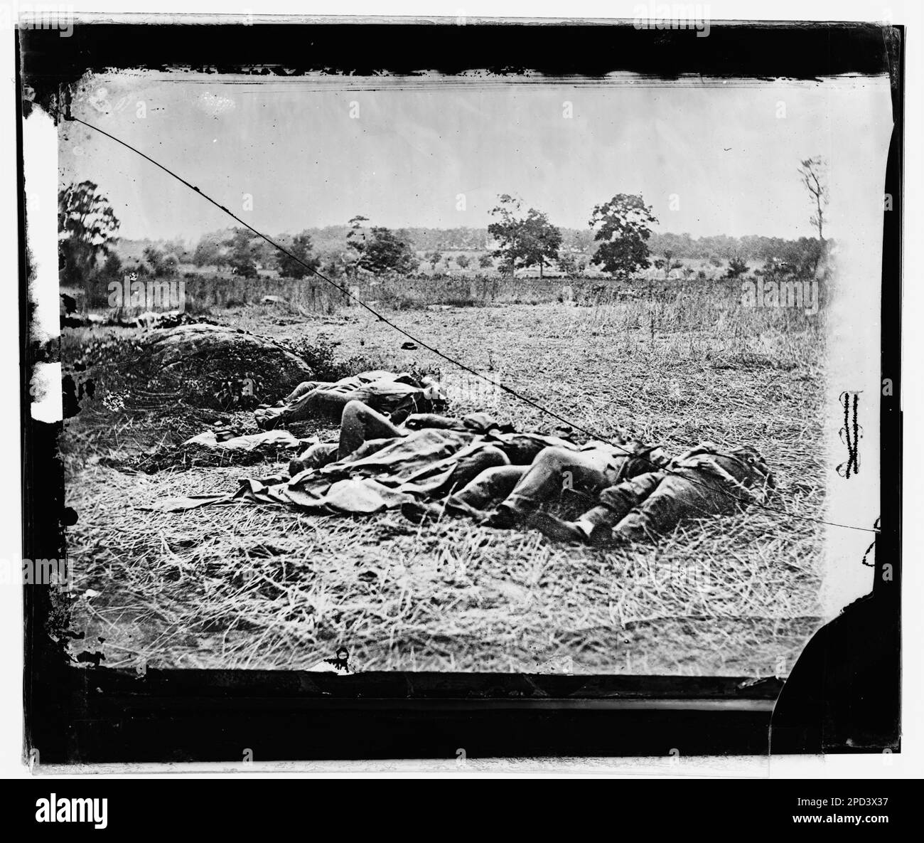 Gettysburg, Pennsylvania. Vista sul campo di grano di fronte all'estrema sinistra. Fotografie della guerra civile, 1861-1865 . Stati Uniti, Storia, Guerra civile, 1861-1865. Foto Stock