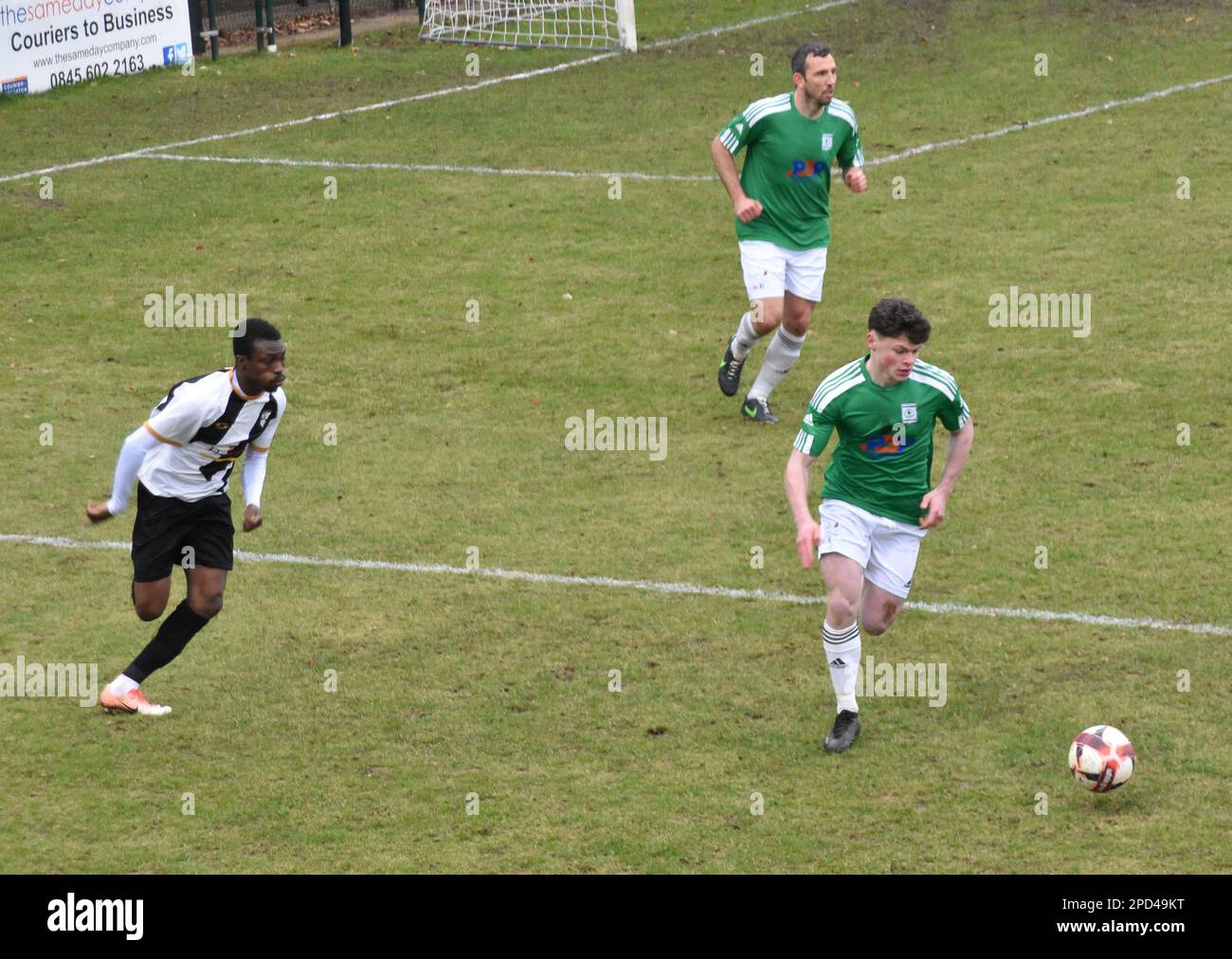 Partita di calcio all'Arlebury Park (Alresford Town VS Hythe e Dibden) (11.03.23) Foto Stock