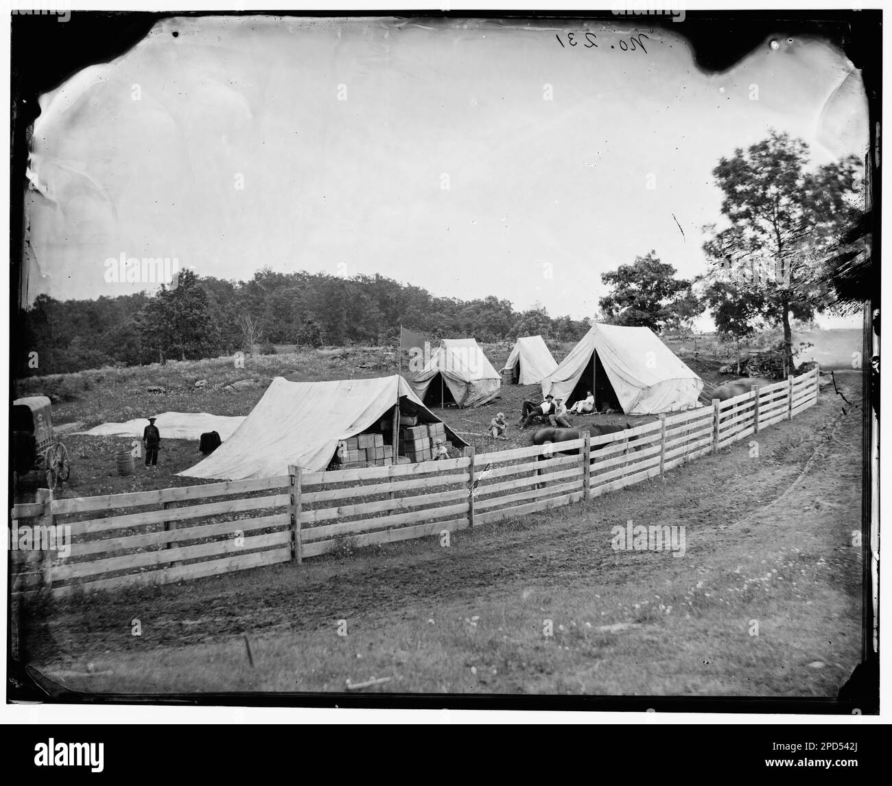 Gettysburg, Pennsylvania. Campo del capitano John J. Hoff. Commissione di sussistenza. Fotografie della guerra civile, 1861-1865 . Stati Uniti, Storia, Guerra civile, 1861-1865. Foto Stock