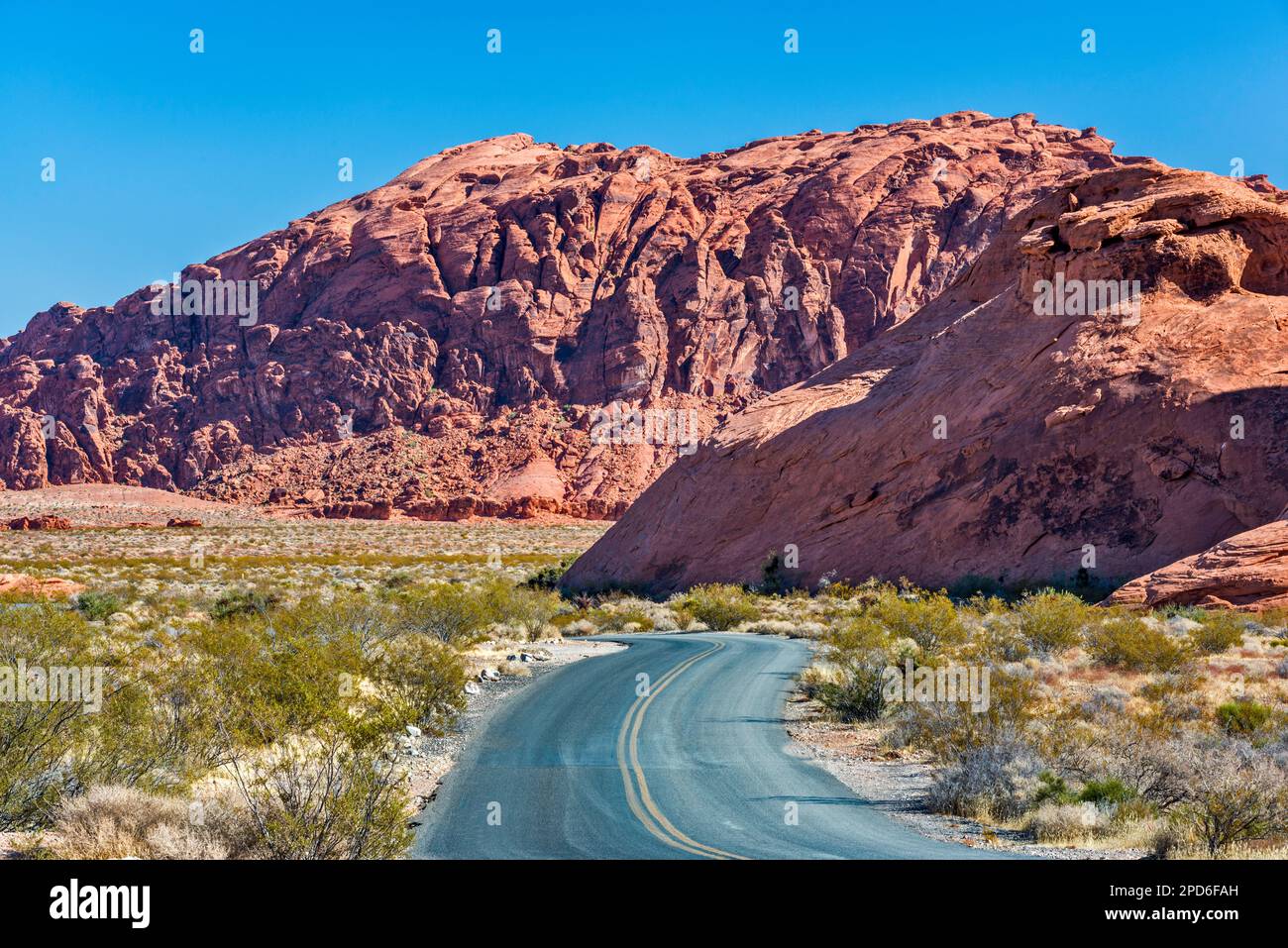 Formazioni di arenaria rossa, Scenic Loop Road, Valley of Fire state Park, Nevada, USA Foto Stock