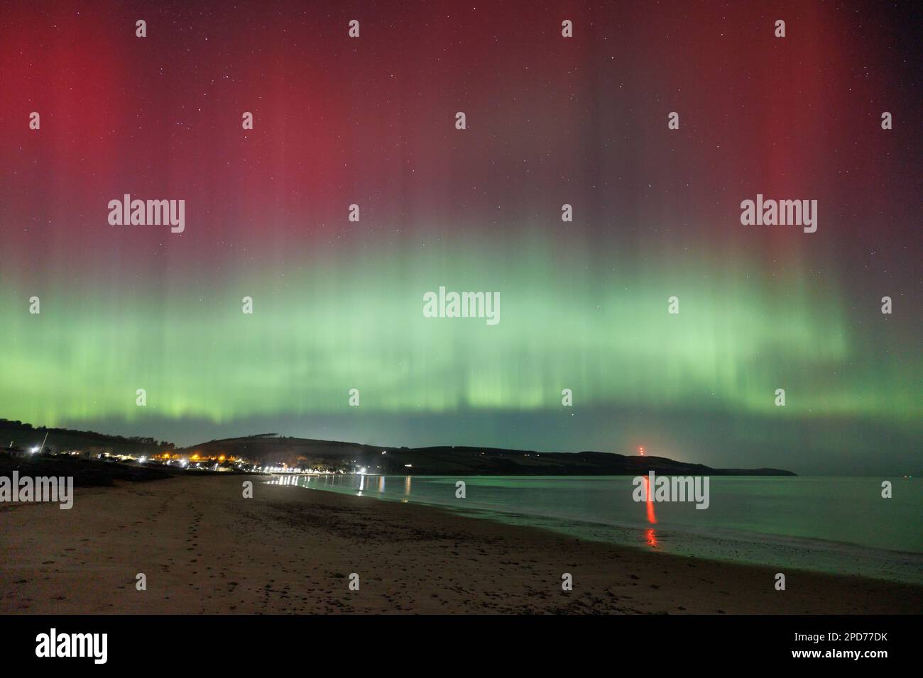 L'aurora boreale sulle Highlands scozzesi. Foto Stock