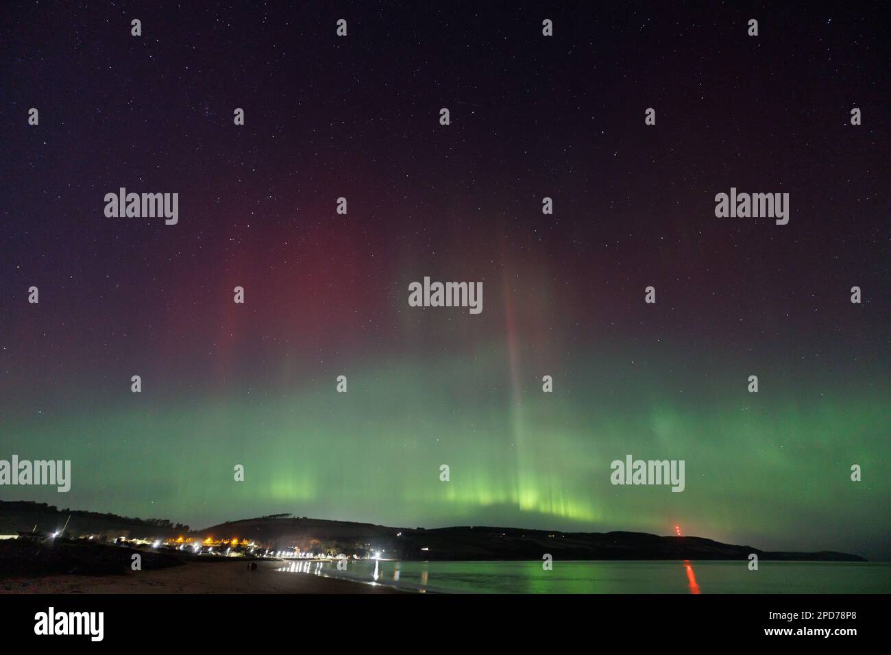 L'aurora boreale sulle Highlands scozzesi. Foto Stock