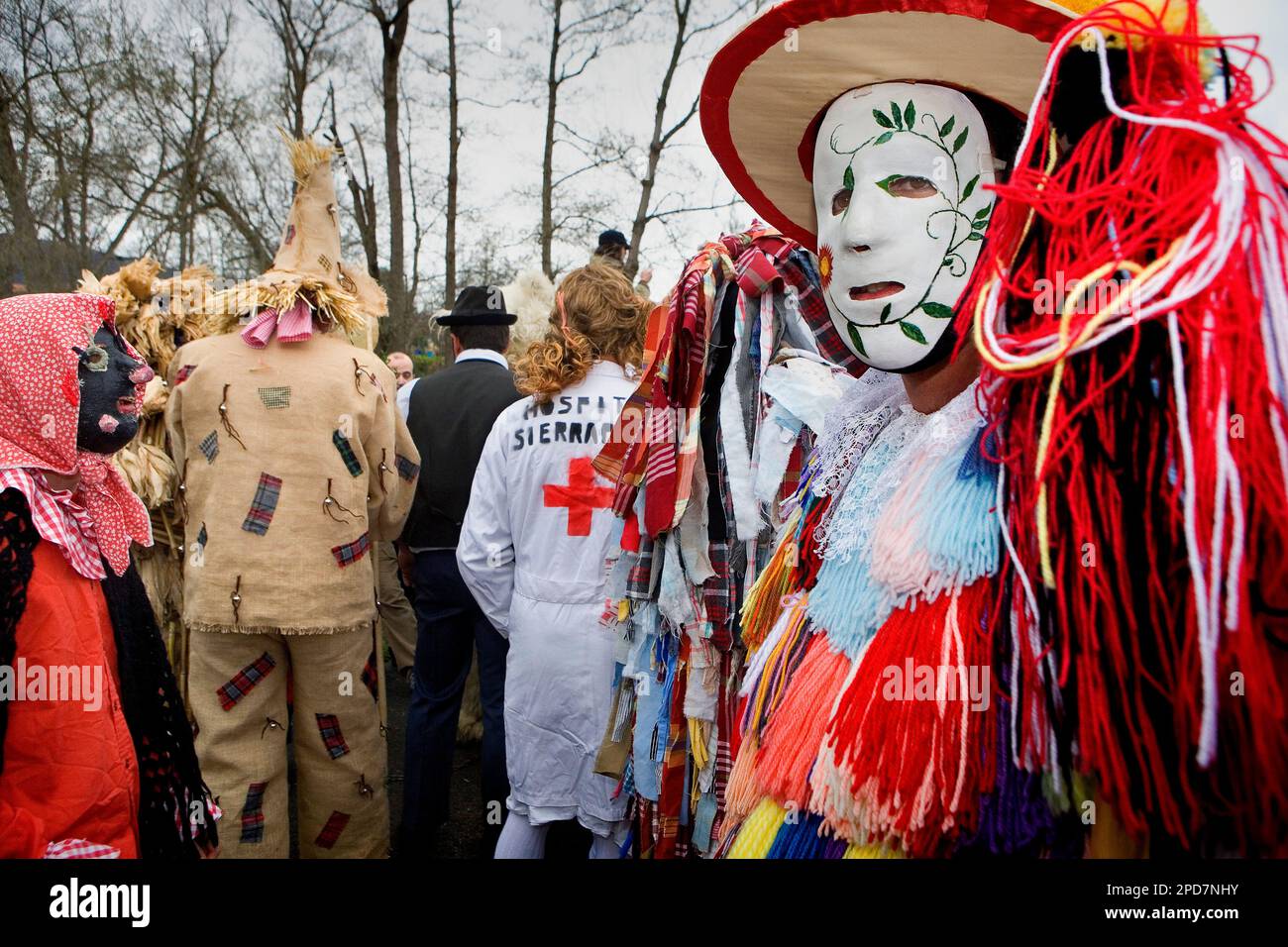 'La Vijanera carnevale, Silio, Molledo. Cantabria, Spagna. Foto Stock