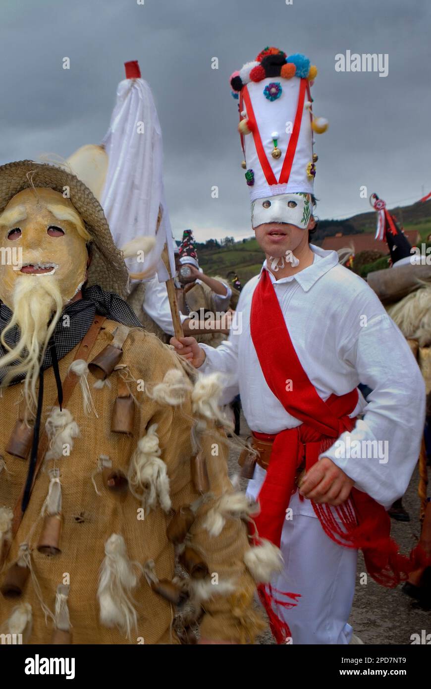 'La Vijanera carnevale, Silio, Molledo. Cantabria, Spagna. Foto Stock