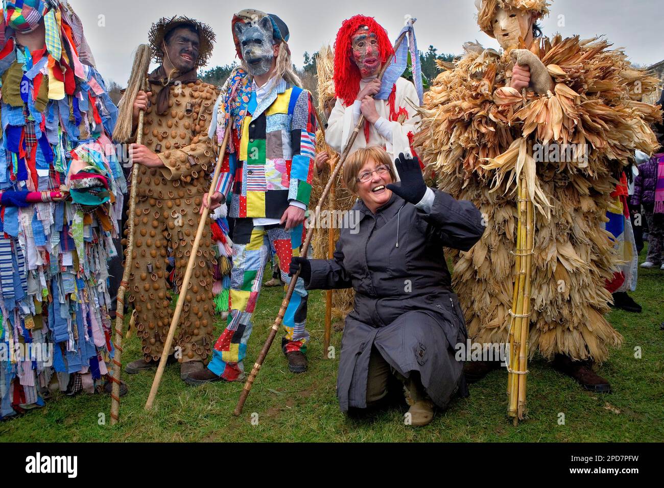 'La Vijanera carnevale, Silio, Molledo. Cantabria, Spagna. Foto Stock