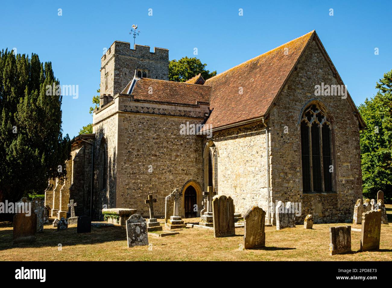 All Saints Church, Church Green, Upper Street, Hollingbourne, Kent, Inghilterra Foto Stock