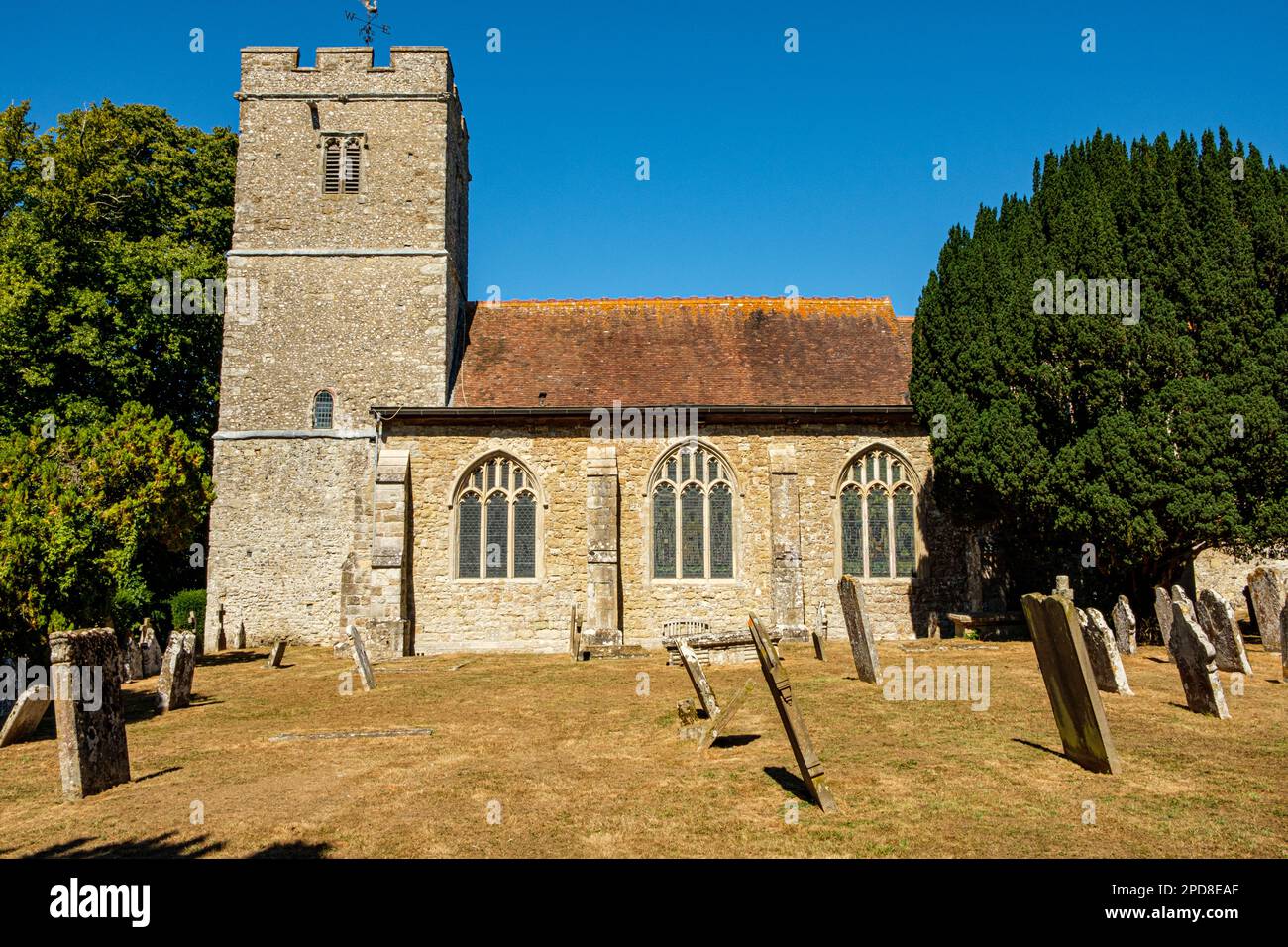 All Saints Church, Church Green, Upper Street, Hollingbourne, Kent, Inghilterra Foto Stock