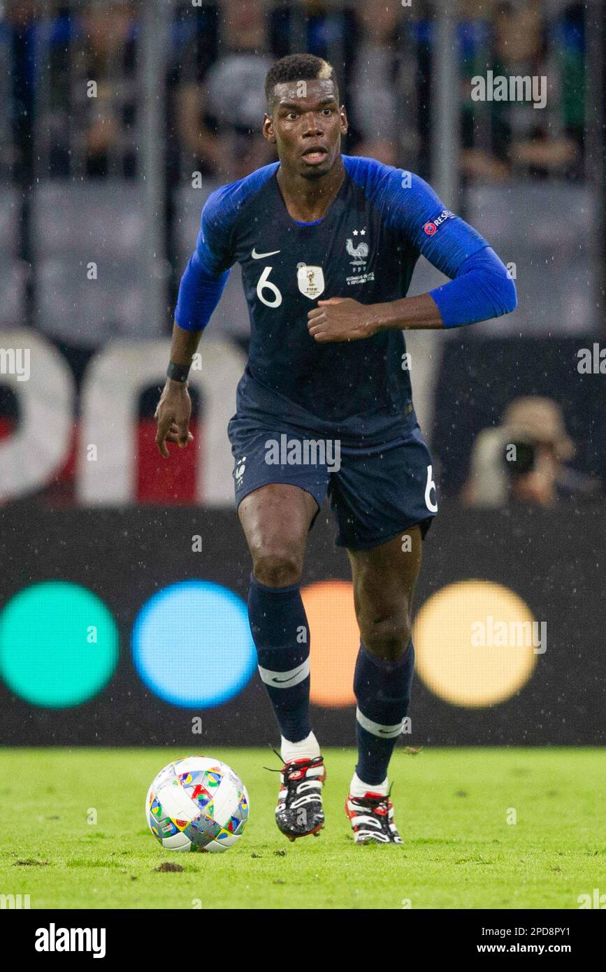 FOTO DI ARCHIVIO: Paul POGBA turns 30 on March 15, 2023, Paul POGBA (#6, fra). Calcio Laenderspiel, Germania (GER) - Francia (fra) 0:0, UEFA Nations League, stagione 2018/2019, il 6th settembre 2018 a Monaco/ALLIANZARENA/Germania. Nota dell'editore: Le normative DFB vietano l'uso di fotografie come sequenze di immagini e/o quasi-video. Â Foto Stock