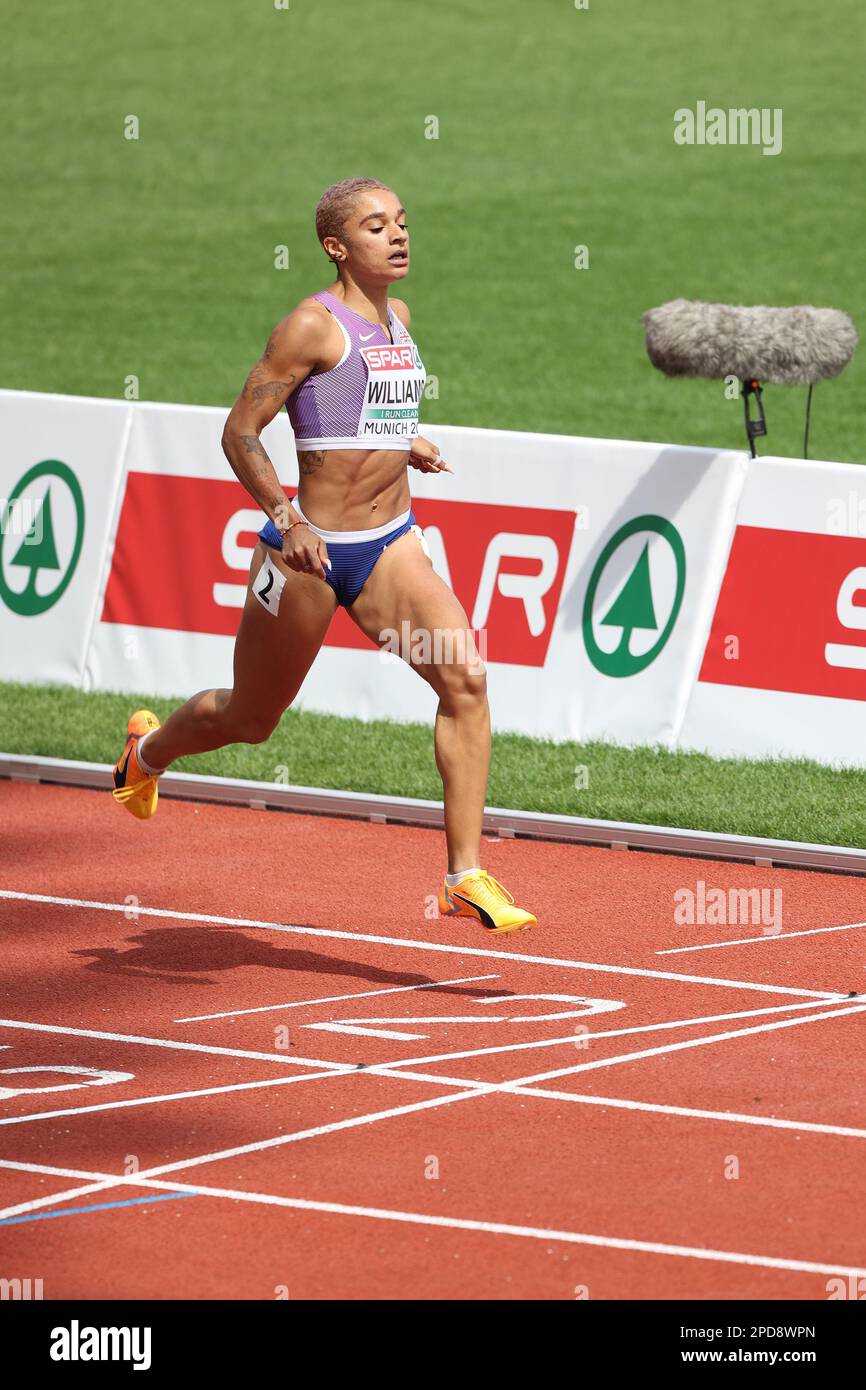 Jodie WILLIAMS nel 200m si allena al Campionato europeo di Atletica 2022 Foto Stock