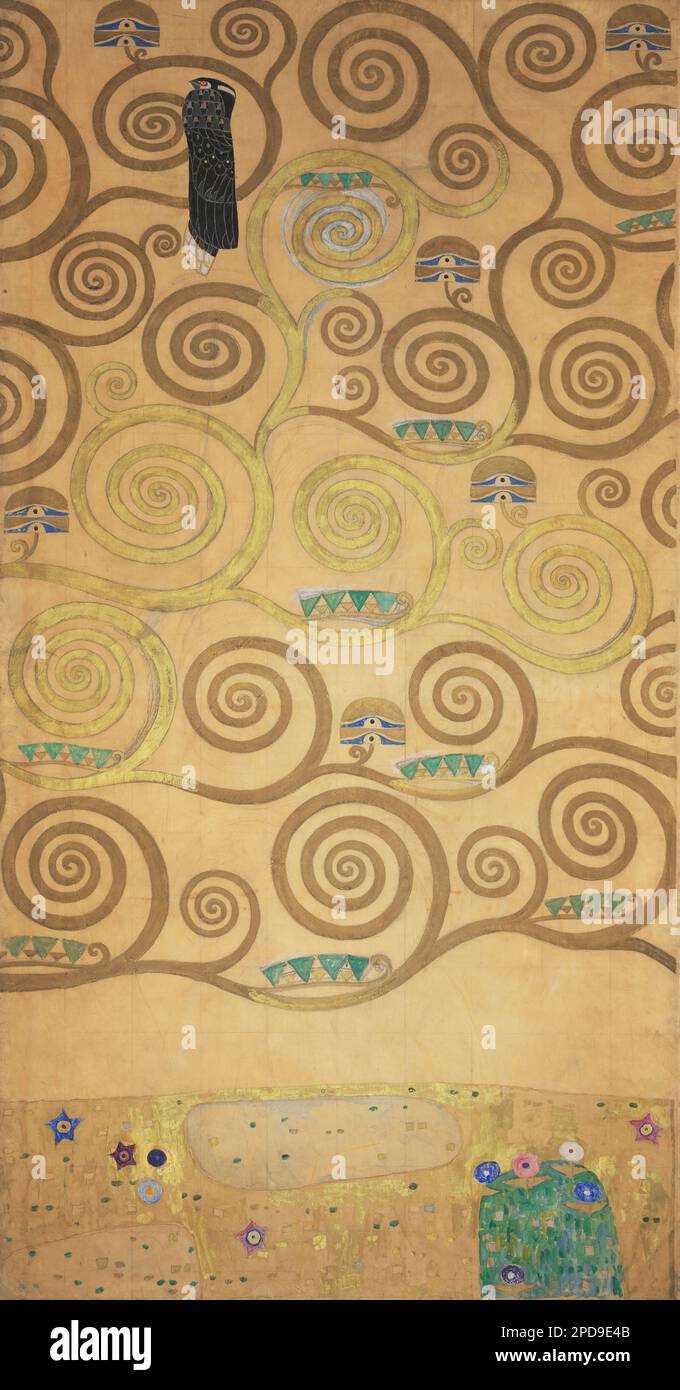 Nove cartoni per l'esecuzione di un fregio per la sala da pranzo di Stoclet House a Bruxelles: Parte 5, parte dell'albero della vita 1910–1911 di Gustav Klimt Foto Stock