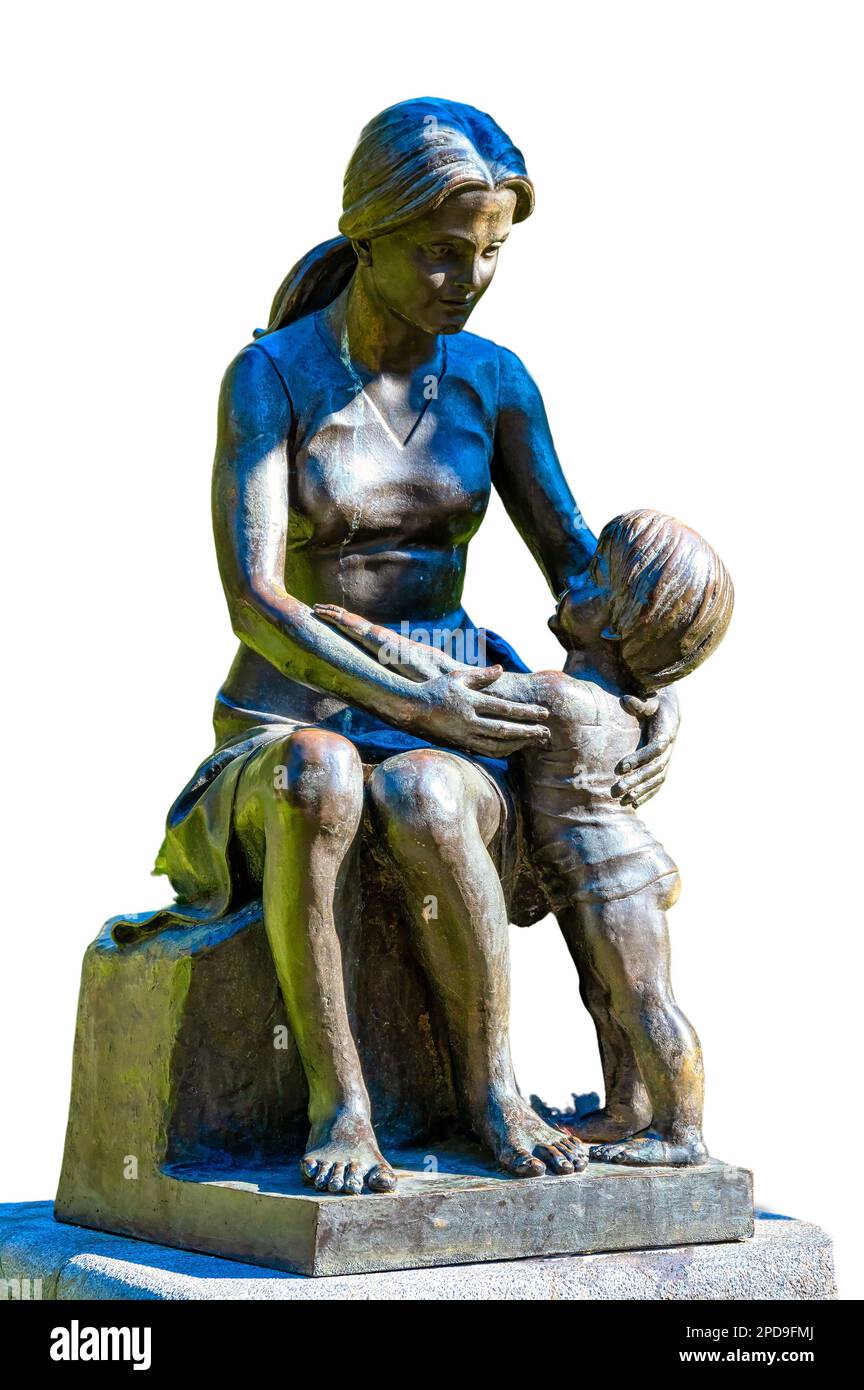 Oviedo, Asturie, Spagna: Scultura chiamata Maternidad (Maternita) di Felix Alonso Arena Foto Stock