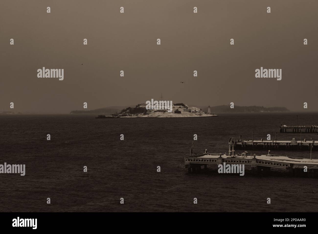 Fort Charlotte sull'isola di Georges parte di Parks Canada nella baia di Terence di Halifax Harbour Nova Scotia, Canada Foto Stock