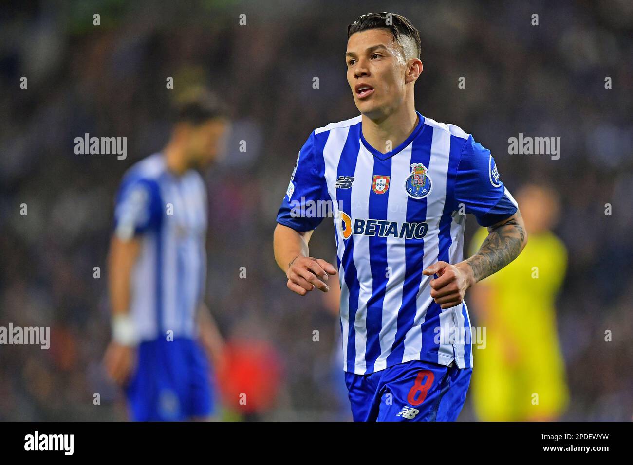 Porto, Portogallo. 14th Mar, 2023. Mateus Uribe do Porto, durante la partita tra Porto e Inter Milan, per il round 16 della UEFA Champions League 2022/2023, a Estadio do Dragao, questo martedì 14. 30761 (Daniel Castro/SPP) Credit: SPP Sport Press Photo. /Alamy Live News Foto Stock