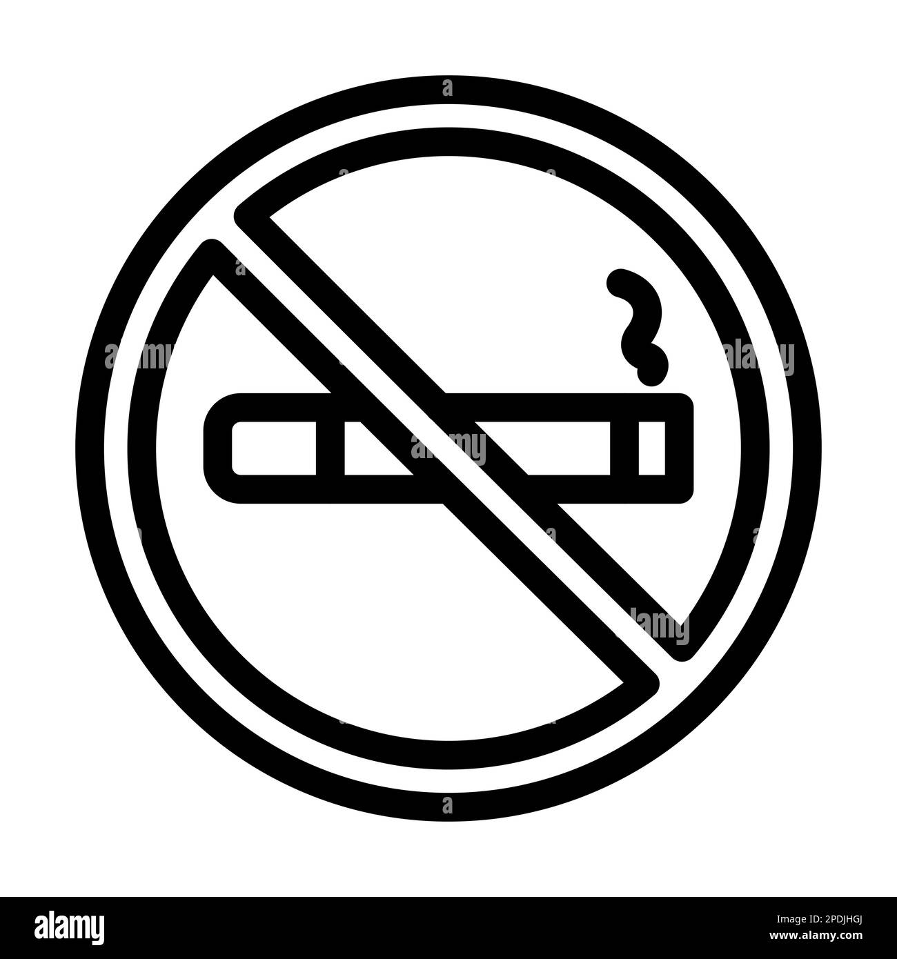 No Smoking Vector Thick Line icona per uso personale e commerciale. Foto Stock