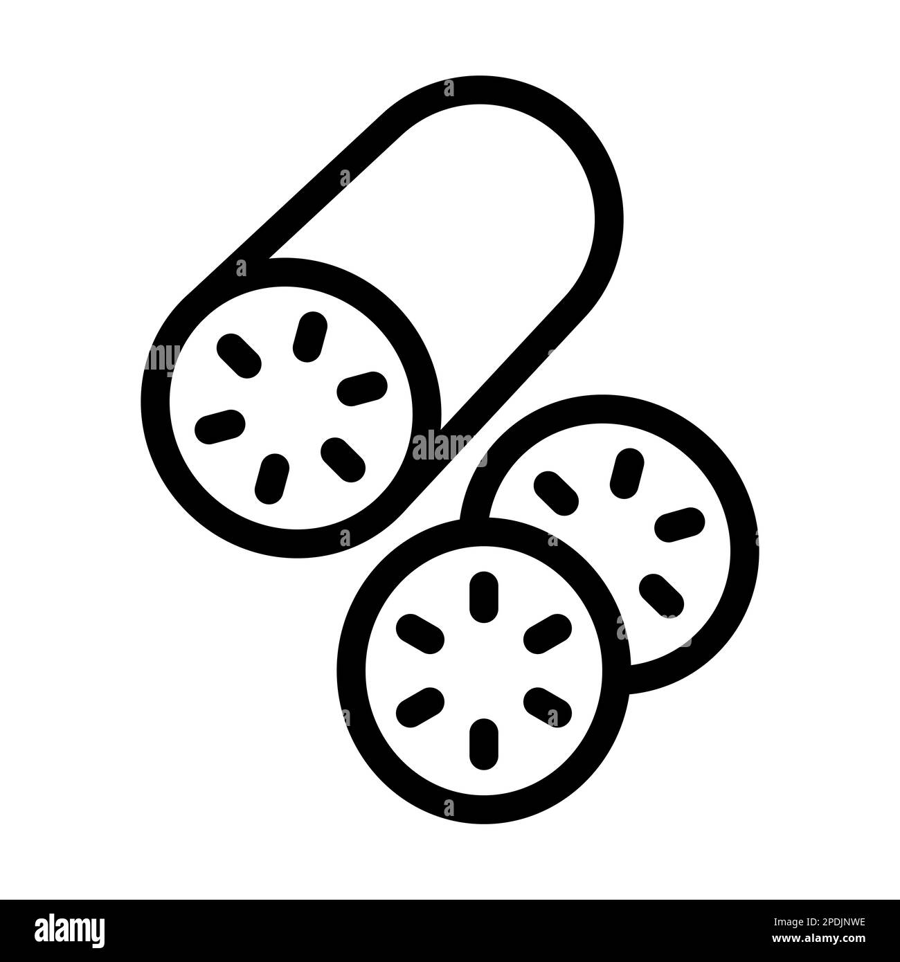 Icona linea spessa vettore radice Lotus per uso personale e commerciale. Foto Stock