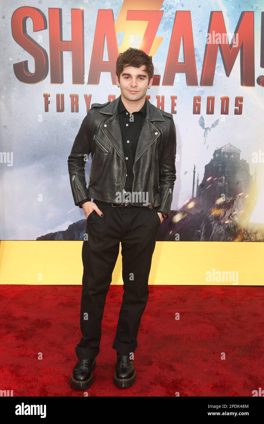 Los Angeles, Stati Uniti. 15th Mar, 2023. Jack Griffo a 'Shazam! Fury of the Gods' Premiere tenuto al Regency Village Theatre di Los Angeles, CA, 14 marzo 2023. Photo Credit: Joseph Martinez/PictureLux Credit: PictureLux/The Hollywood Archive/Alamy Live News Foto Stock