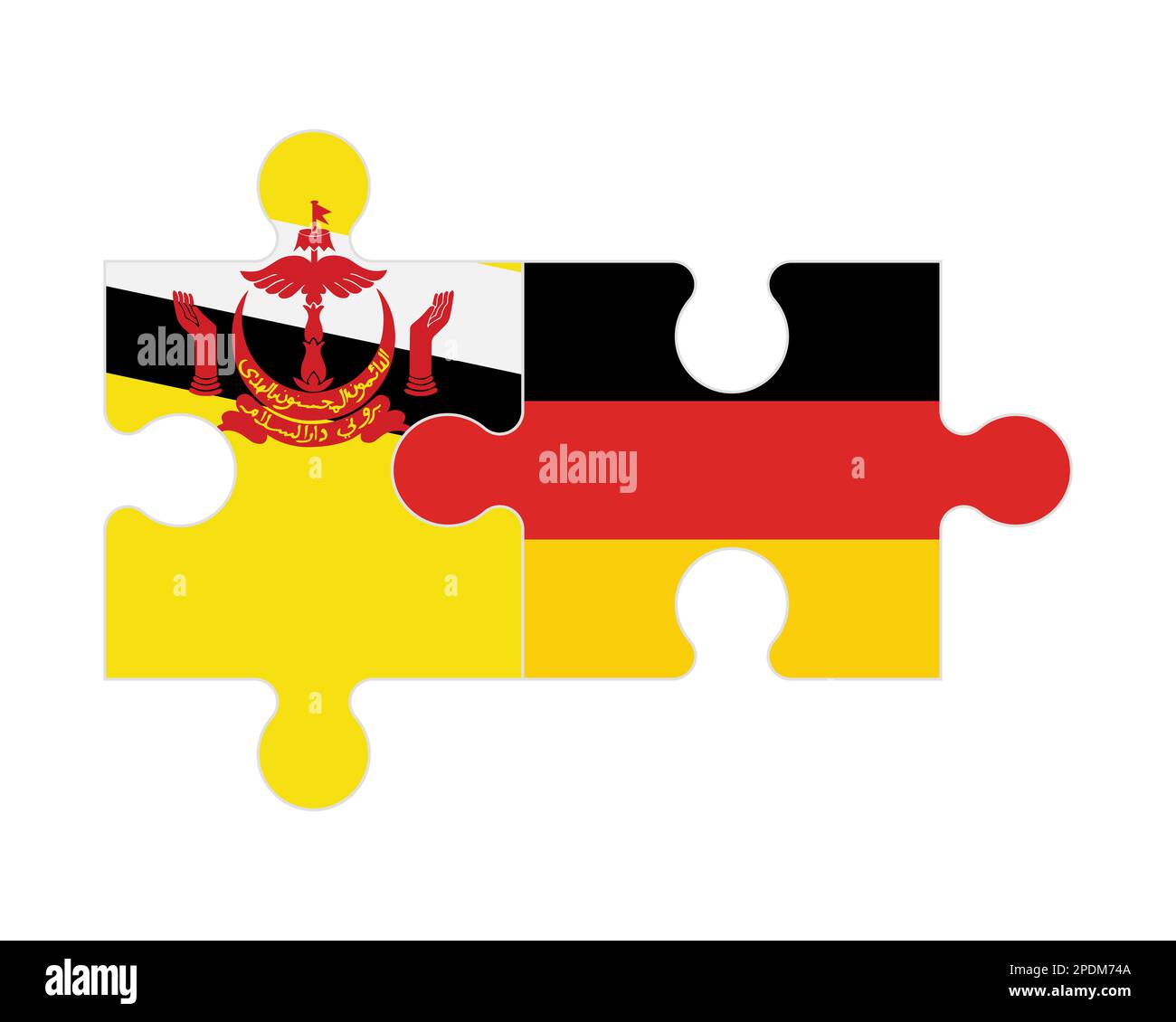 Puzzle connesso di bandiere di Brunei e Germania, vettore Illustrazione Vettoriale