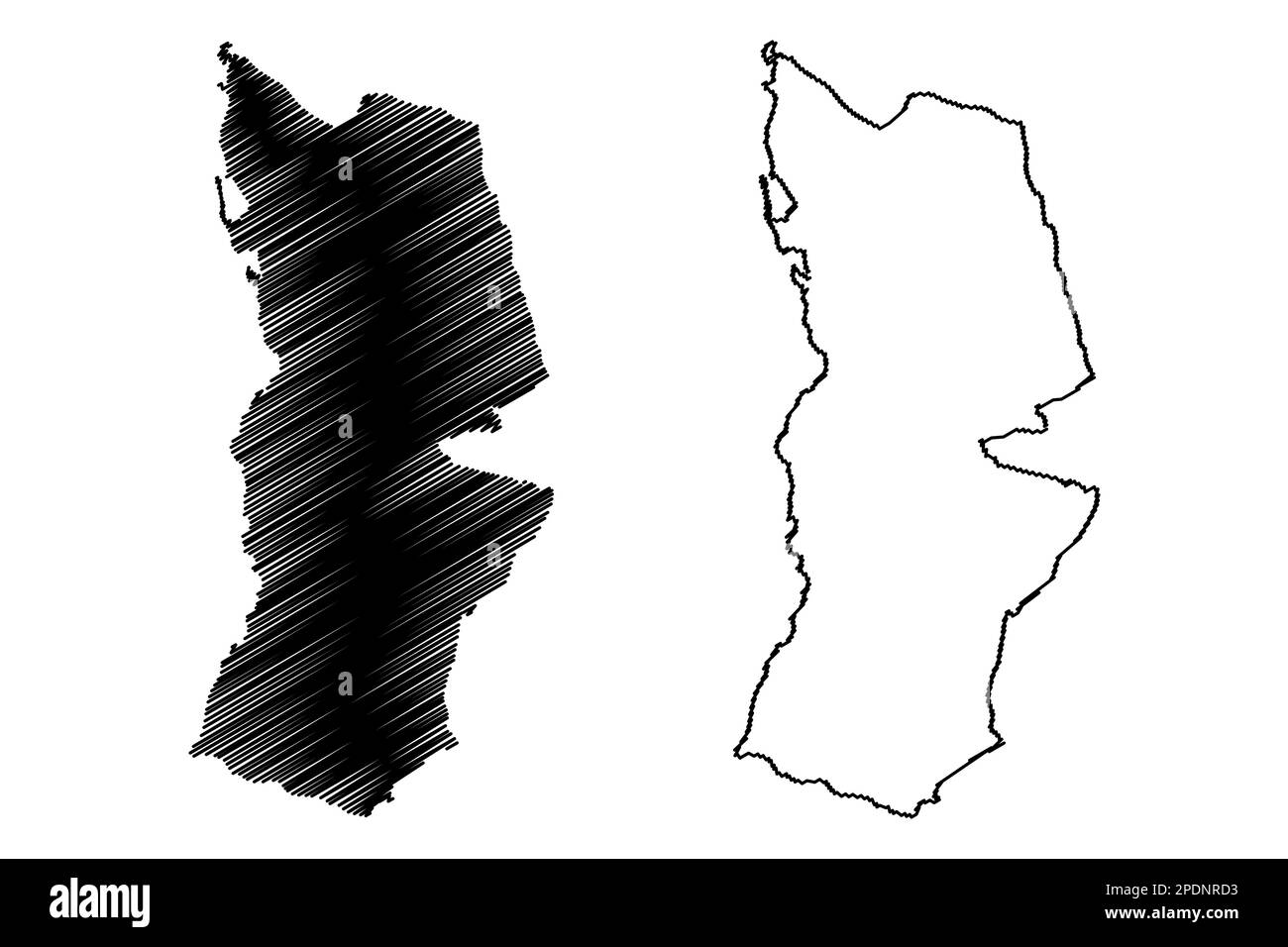Vettore mappa i del comune di Londra di Hillingdon (Regno Unito di Gran Bretagna e Irlanda del Nord, contea e regione di Ceremonial Greater London, Inghilterra) Illustrazione Vettoriale