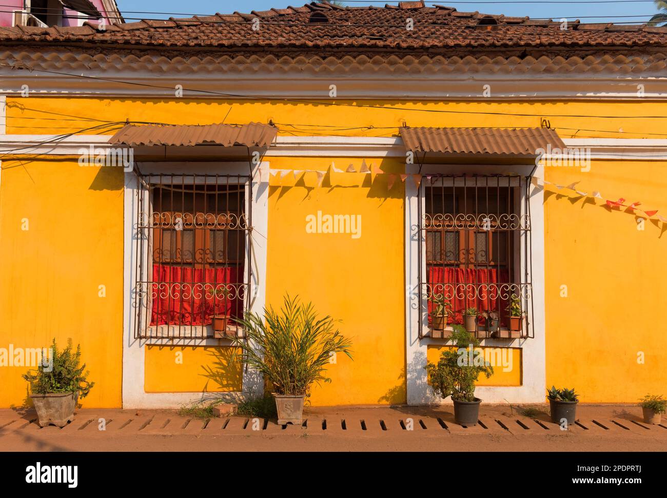 Casa colorati Mala Fontainhas Panjim Goa in India Foto Stock