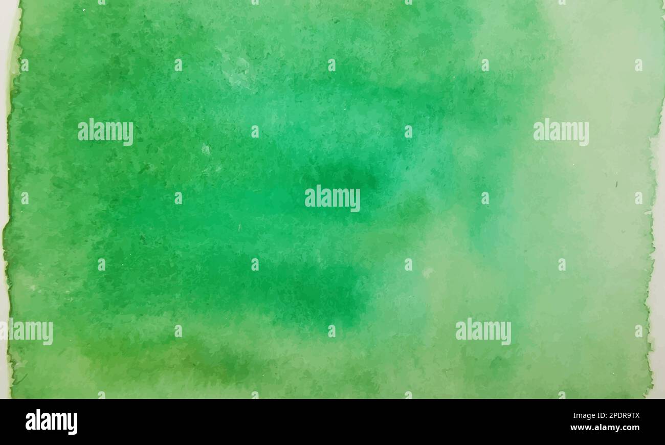 Sfondo acquerello verde astratto dipinto a mano, illustrazione vettoriale Illustrazione Vettoriale