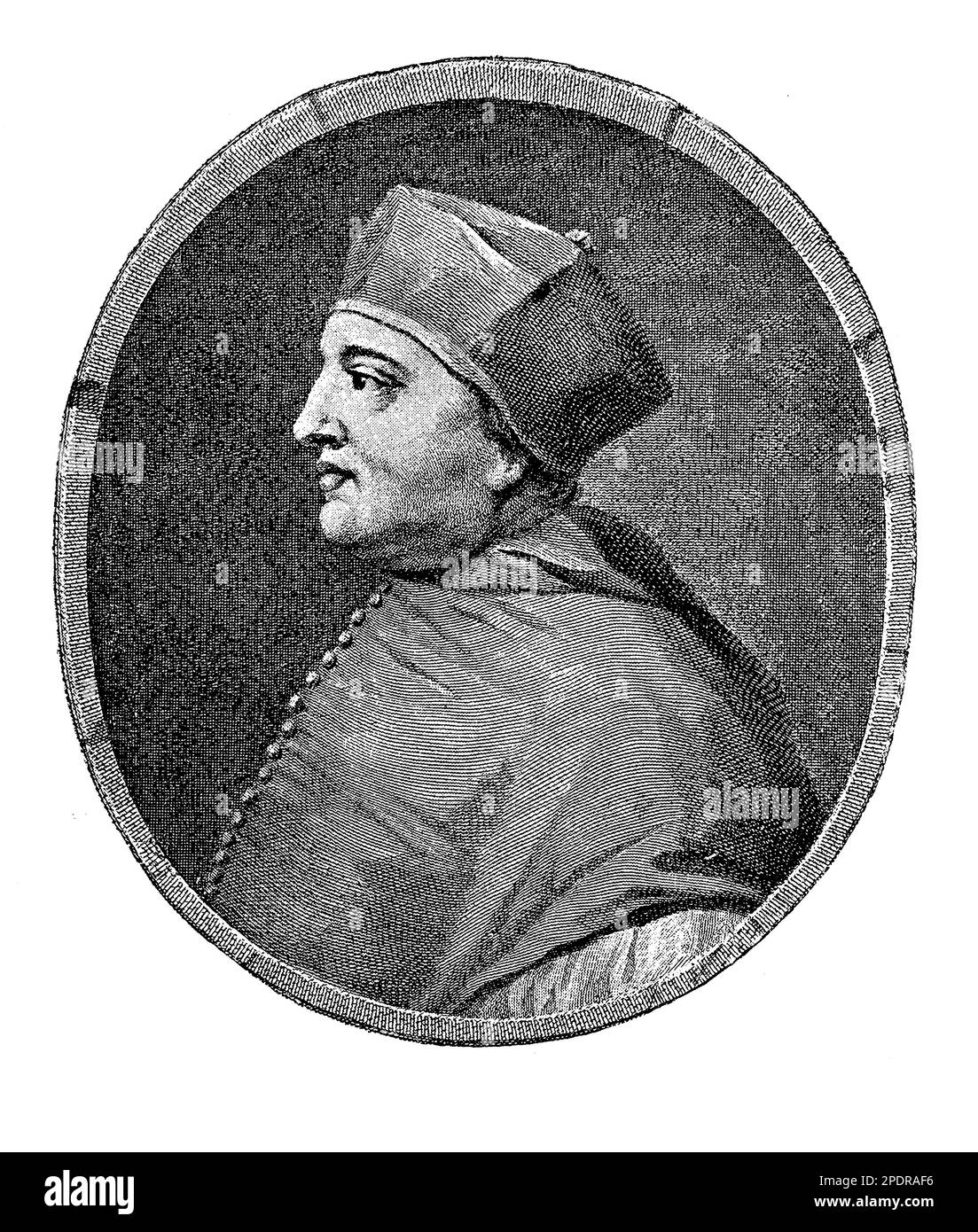 Thomas Wolsey (1473-1530) fu un potente statista inglese e cardinale che servì come capo ministro di Re Enrico VIII Era noto per le sue capacità amministrative e diplomatiche e per i suoi sforzi volti a garantire la pace in Europa. Wolsey cadde dalla grazia dopo non aver ottenuto l'annullamento del matrimonio di Enrico con Caterina d'Aragona, e morì in attesa di un processo per tradimento Foto Stock