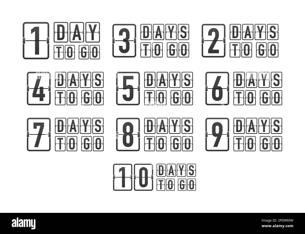 Conto alla rovescia dei giorni. Giorni di vita 1 2 3 4 5 6 7 8 9 10. I giorni di sinistra badge impostato. Promozione limitata sul prodotto Illustrazione Vettoriale