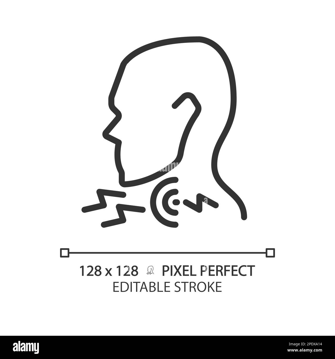 Icona lineare perfetta pixel gola irritata Illustrazione Vettoriale