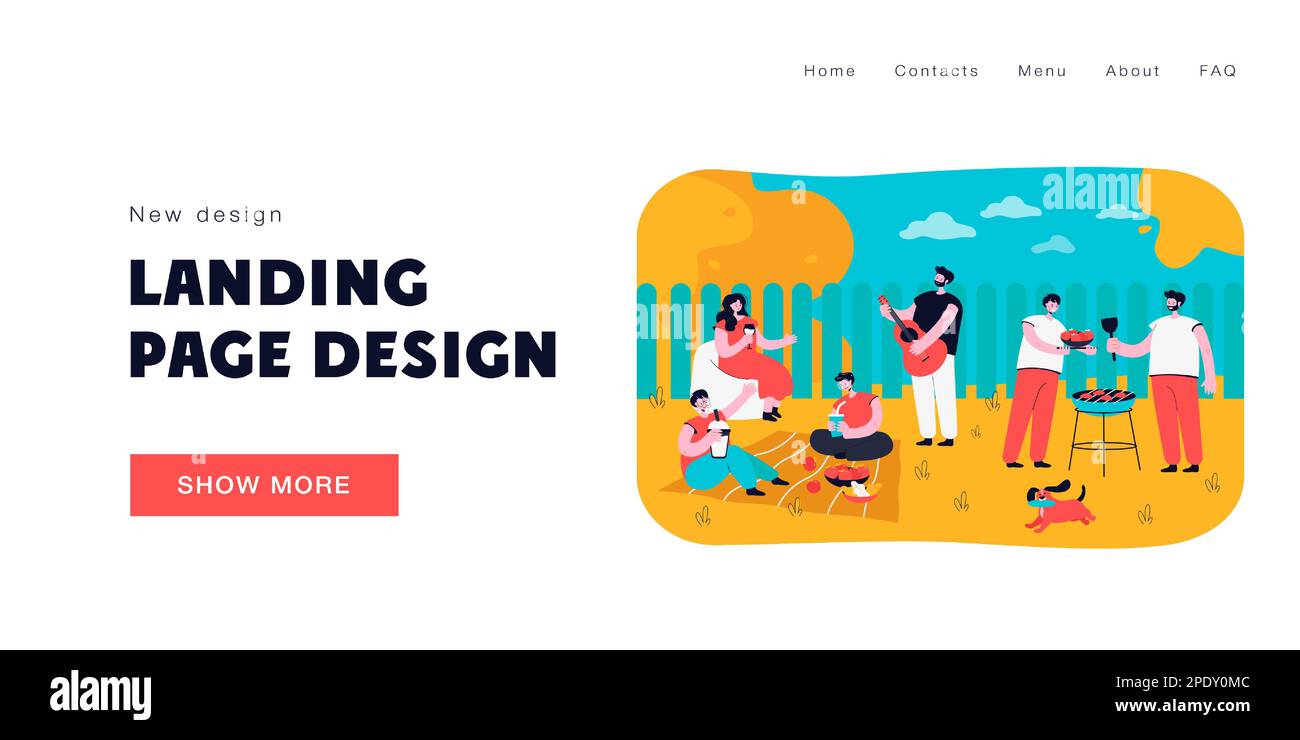 Personaggi dei fumetti che si godono bbq party Illustrazione Vettoriale