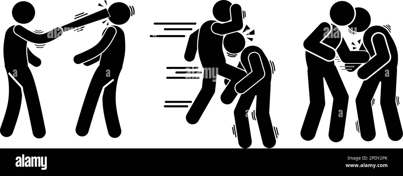 icona le persone stanno combattendo. rapina. battendo. brawl. Illustrazione Vettoriale