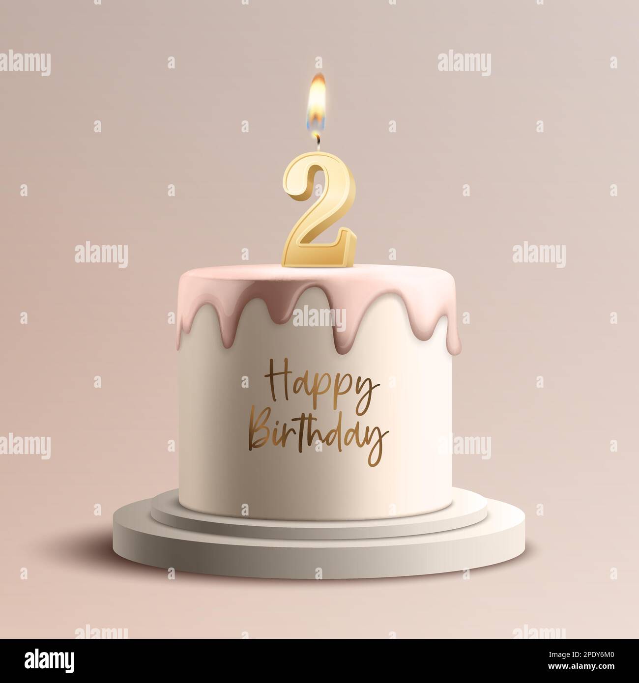 Torta di compleanno immagine per 2 anni - eps10 illustrazione vettoriale  Immagine e Vettoriale - Alamy