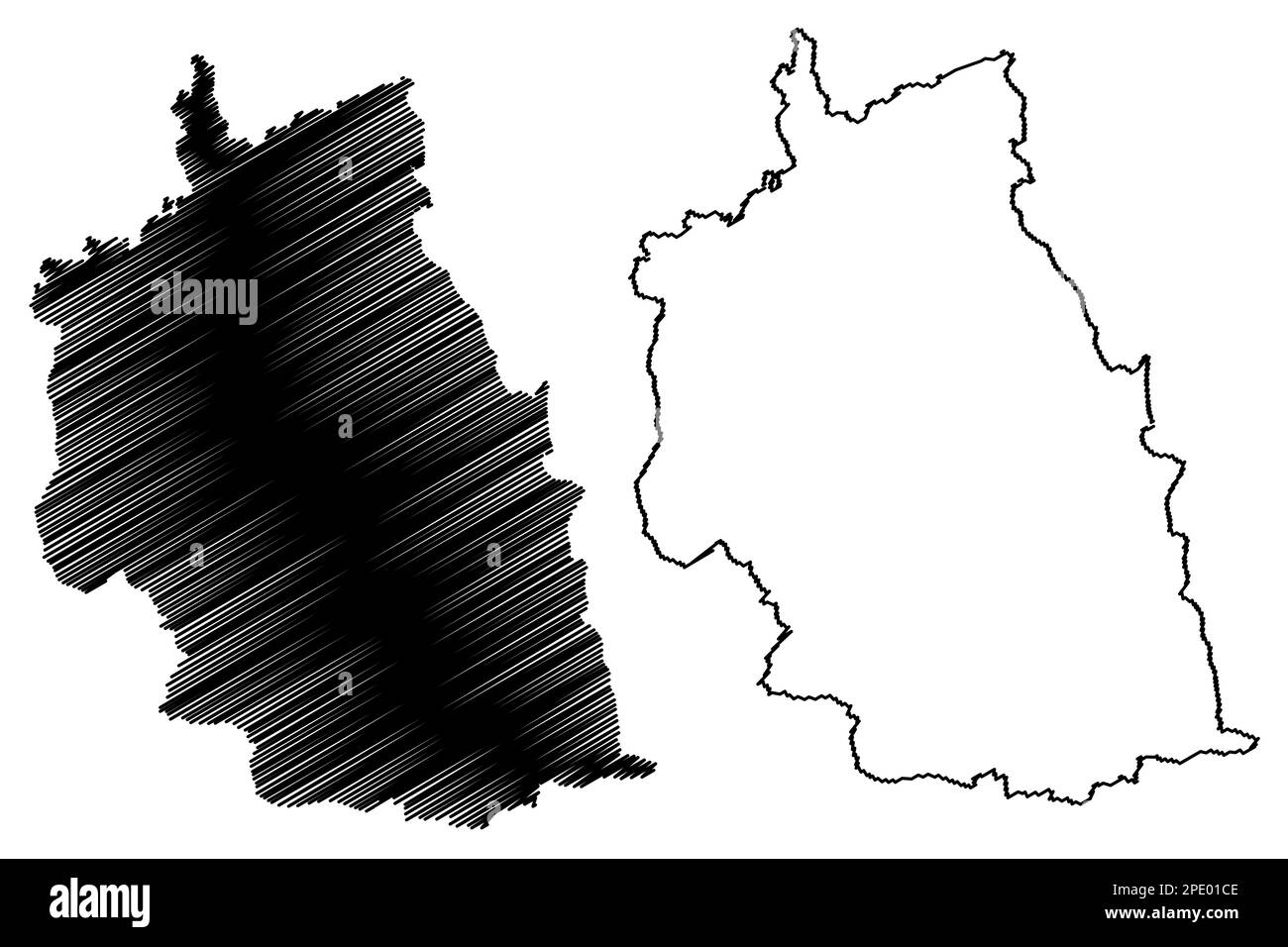 Chelmsford distretto non-metropolitano, Borough, città (Regno Unito di Gran Bretagna e Irlanda del Nord, contea cerimoniale Essex, Inghilterra) mappa vecto Illustrazione Vettoriale