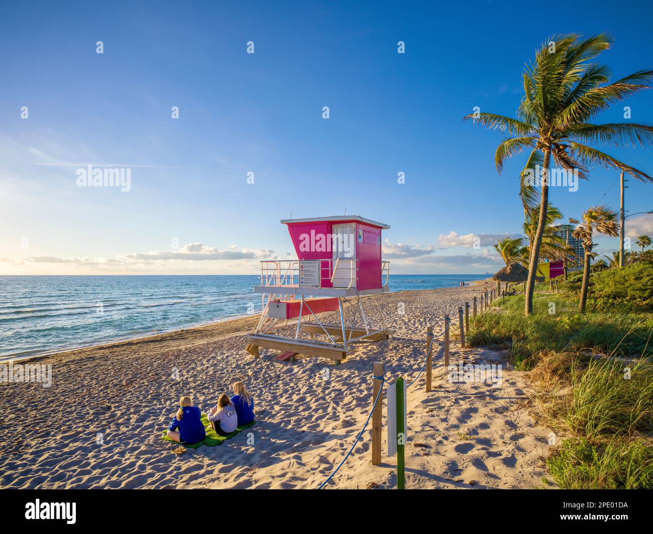Dania Beach la mattina presto a The Beach, Dania Beach, Miami Beach, Florida USA Foto Stock