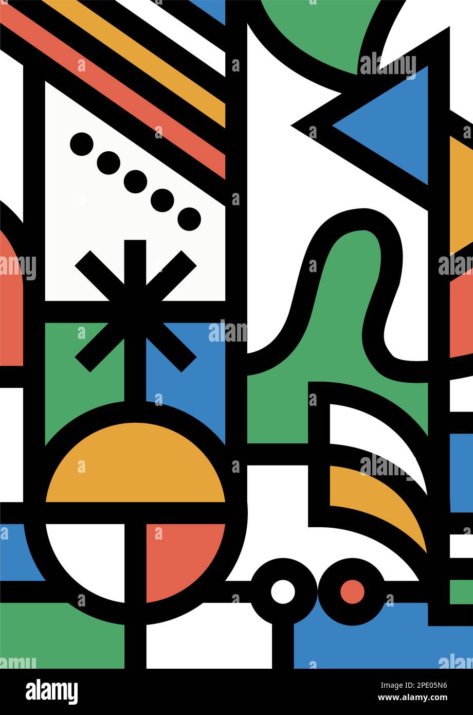 Poster illustrazione geometrica annuncio per festival, festa, congresso, riunione, formazione online. Il testo pronto per la copia è per titolo, sottotitolo, data Illustrazione Vettoriale