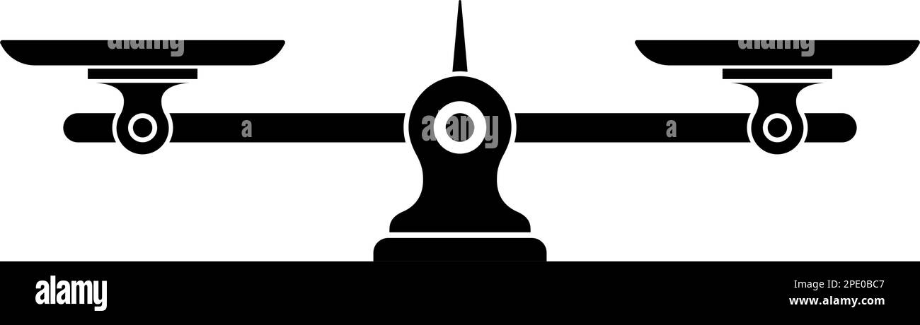 Scala simbolo icona Bilancia. Illustrazione del vettore piatto Illustrazione Vettoriale