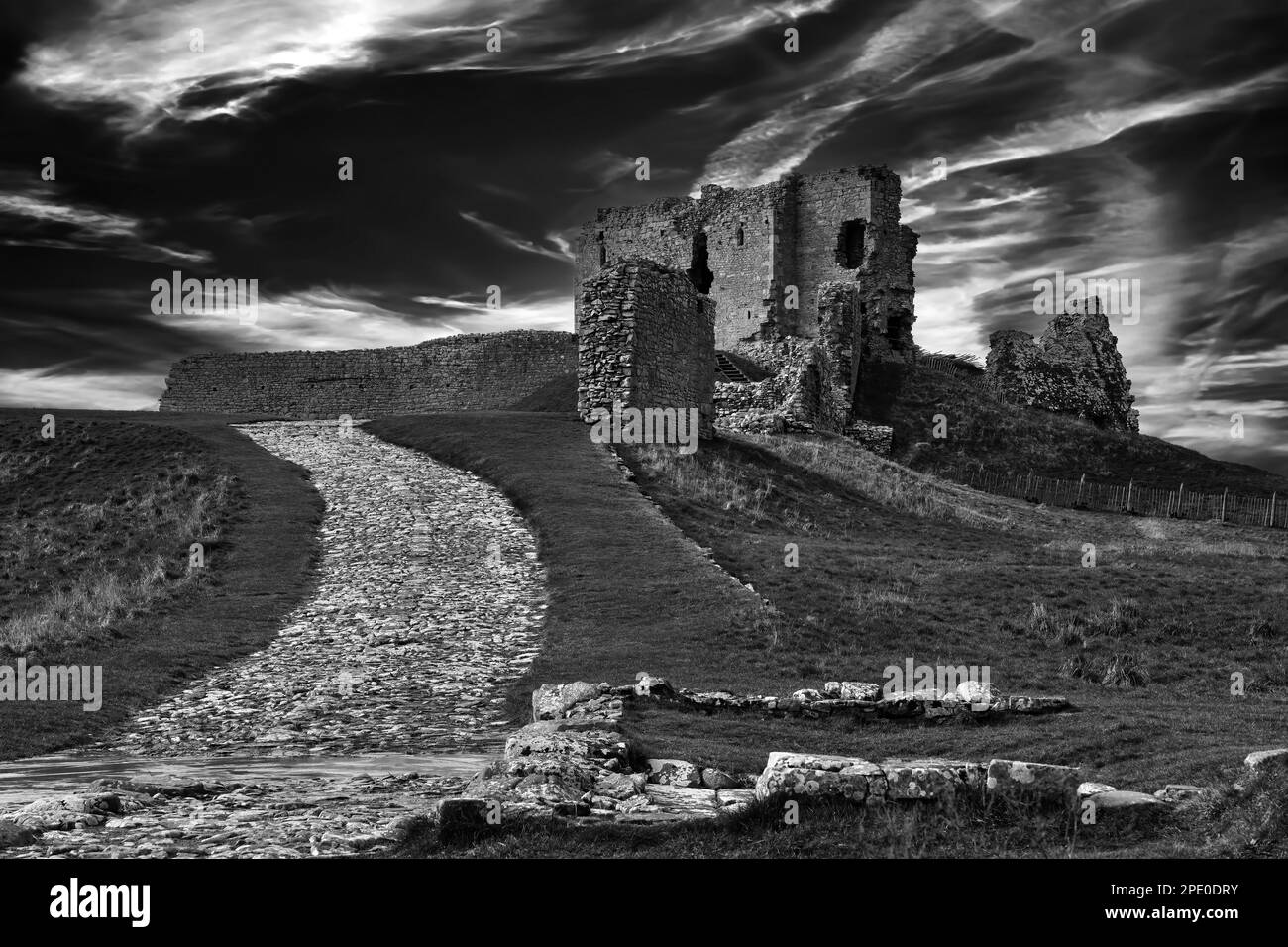 Duffus Castle Foto Stock