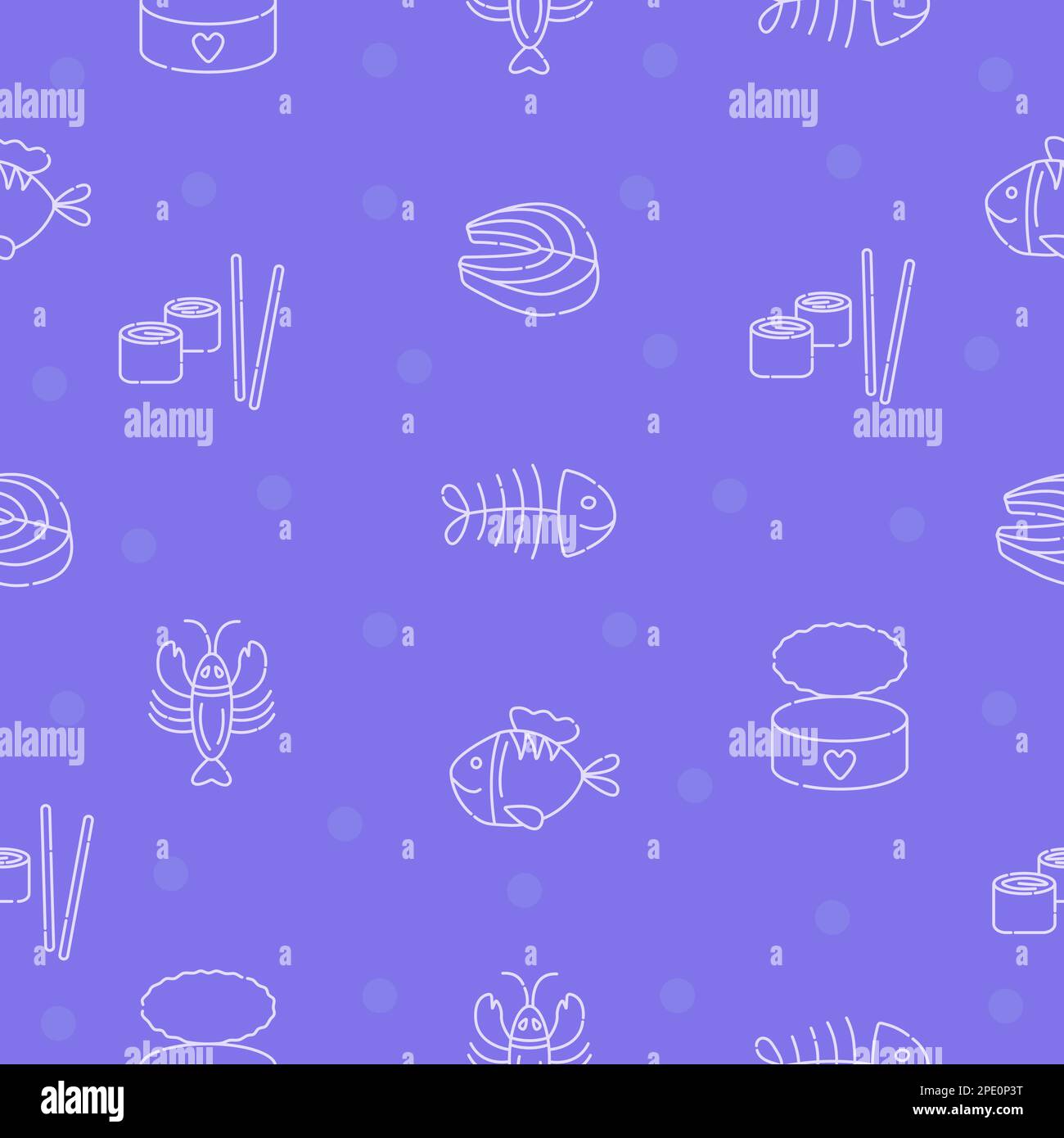 Dieta mediterranea, fondo di pesce di colore blu Illustrazione Vettoriale