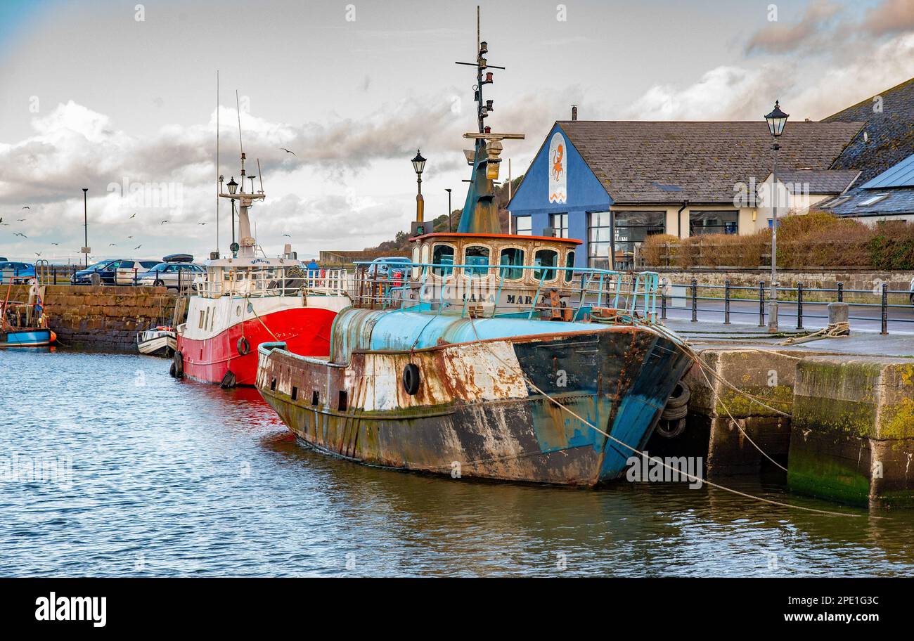 Barche da pesca, Maryport, Cumbria, Regno Unito Foto Stock