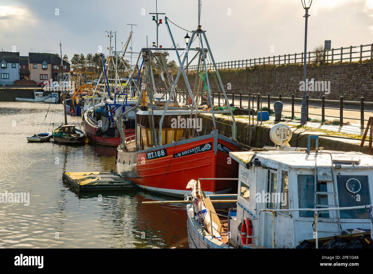 Barche da pesca, Maryport, Cumbria, Regno Unito Foto Stock