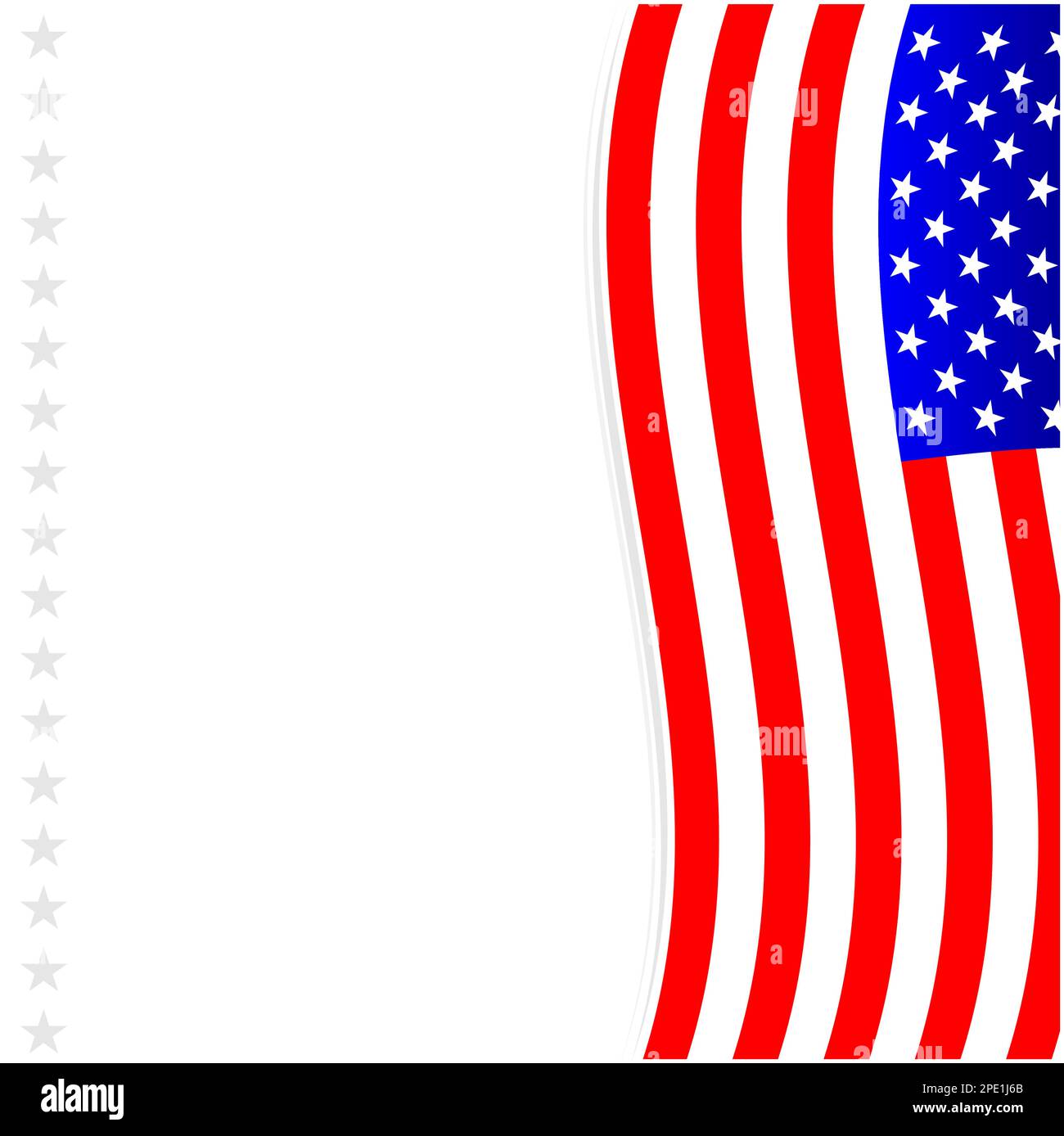 Riquadro dei simboli delle bandiere degli Stati Uniti con spazio vuoto per il testo. Illustrazione Vettoriale