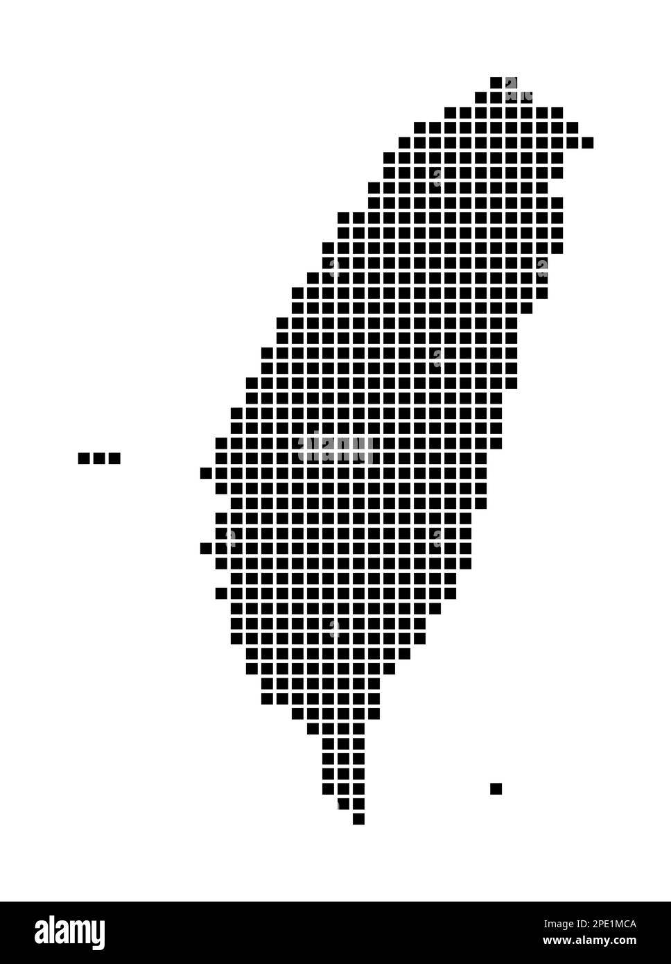 Mappa di Taiwan. Mappa di Taiwan in stile punteggiato. Bordi del paese riempiti di rettangoli per il vostro disegno. Illustrazione vettoriale. Illustrazione Vettoriale