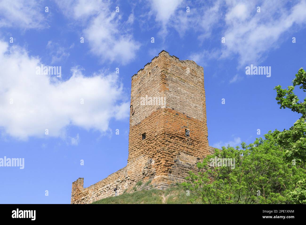 Primo piano dalle rovine del castello di Gleichen in Turingia, Germania, Foto Stock