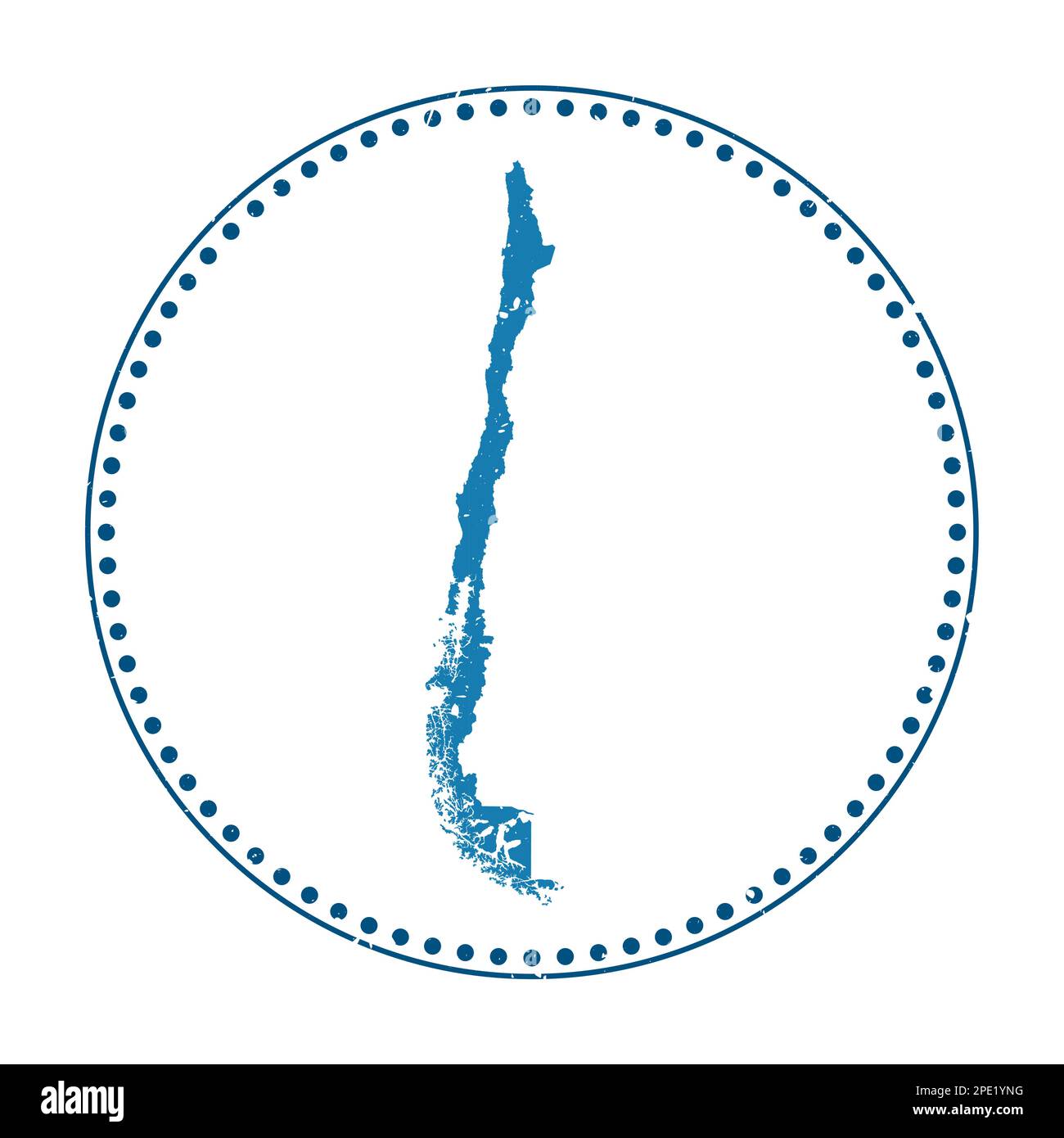Adesivo Cile. Timbro da viaggio con mappa del paese, illustrazione vettoriale. Può essere utilizzato come insegna, logotipo, etichetta, adesivo o badge del Cile. Illustrazione Vettoriale